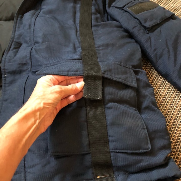 Vintage 90s FIRST DOWN Exploration Gear Puffer Coat Jacket Reversible Duck Down - Picture 7 of 15